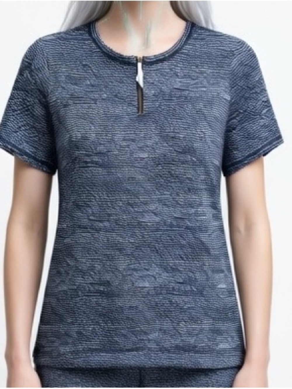 New Denim & Co. Active Regular French Terry Short-Sleeve Tunic Size large